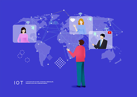 전신 PSD 여자 남자 세계지도 지도 인터넷 일러스트 회의 대화 사람 여러명 상반신 성인 보라색 네트워크 사회이슈 와이파이 편리함 사물인터넷 증강현실 5G 국내일러스트 컬러 다수 컨셉 비즈니스 정보기술 IT 말하기 세계 무선인터넷 파일형식