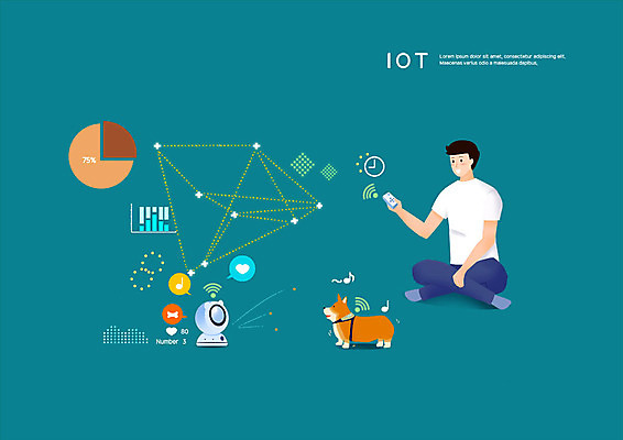 전신 PSD 한마리 남자 반려견 일러스트 그래프 집안 한명 사람 앉기 성인 반려동물 강아지 사회이슈 즐거움 와이파이 청록색 편리함 반려 사물인터넷 증강현실 국내일러스트 동물 1 감정 컬러 컨셉 모션 실내 정보기술 개 무선인터넷 파일형식