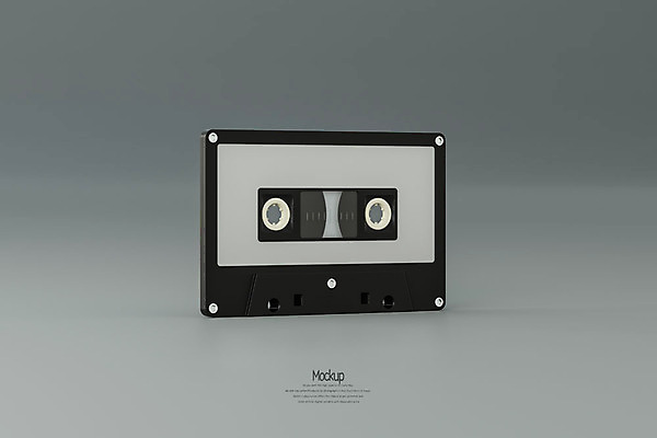 PSD 편집이미지 회색배경 사람없음 한개 3D소스 3D 사각형 카세트테이프 디지털합성 오브젝트 복고 목업 편집소스 뉴트로 편집3D 도형 1 백그라운드 회색 파일형식