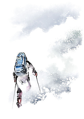 전신 PSD 남자 겨울 일러스트 캘리그라피 배낭 붓터치 한명 사람 성인 걷기 등산 등산객 오르기 번짐 겨울산 눈보라 등산스틱 국내일러스트 1 계절 가방 모션 산 눈_날씨 트래킹 등산용품 파일형식 효과