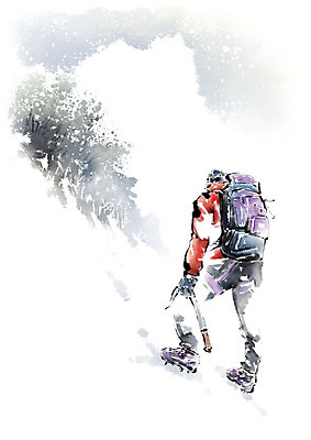 전신 PSD 나무 남자 겨울 일러스트 캘리그라피 배낭 붓터치 흑백 한명 사람 성인 등산 눈 등산객 오르기 번짐 겨울산 국내일러스트 자연요소 식물 1 계절 가방 모션 날씨 산 촬영기법 트래킹 파일형식 효과