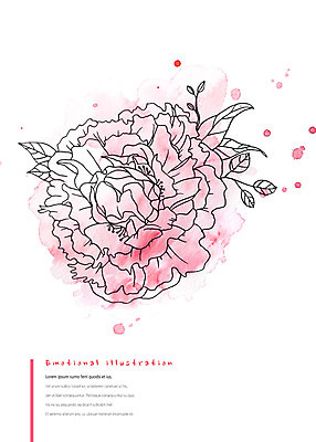 PSD 식물 꽃 한송이 일러스트 붓터치 수채화 따뜻함 사람없음 화려 카네이션 번짐 감성 국내일러스트 1 컨셉 송이 파일형식 효과