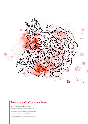 PSD 식물 꽃 한송이 일러스트 붓터치 수채화 따뜻함 사람없음 화려 카네이션 번짐 감성 국내일러스트 1 컨셉 송이 파일형식 효과