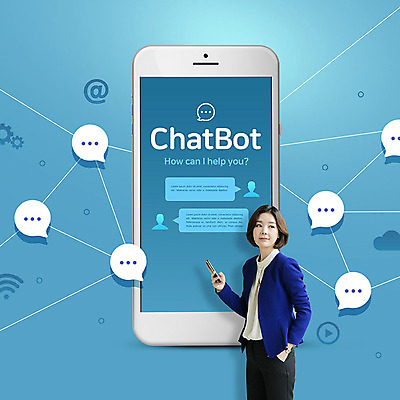 PSD 편집이미지 응시 여자 말풍선 새로움 정보기술 한명 미소 사람 상반신 20대 성인 파란색 스마트폰 한국인 비즈니스우먼 메시지 주머니손 성인여자한명만 4차산업 채팅봇 이미지편집 1 시선 산업 컬러 컨셉 비즈니스 모션 기술 표정 동양인 청년 핸드폰 스마트기기 직장인 여자한명만 성인여자만 파일형식 AI_인공지능