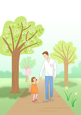 전신 PSD 공원 여자 남자 딸 행복 여유 어린이 일러스트 가족 사랑 사람 풍경 성인 두명 초록색 걷기 손잡기 봄풍경 봄 산책 아빠 힐링 봄소풍 솜사탕 부녀 국내일러스트 계절 공공시설 감정 컬러 관계 모션 휴식 디저트 소풍 파일형식