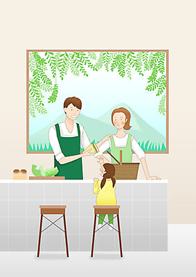 전신 PSD 여자 남자 딸 행복 여유 어린이 일러스트 가족 엄마 샌드위치 사랑 요리 사람 풍경 상반신 성인 세명 주방 앞치마 화목 봄풍경 봄 나뭇가지 아빠 양상추 식빵 도시락 힐링 봄소풍 소풍바구니 국내일러스트 나무 계절 감정 음식 빵 컨셉 채소 관계 소풍 바구니 파일형식