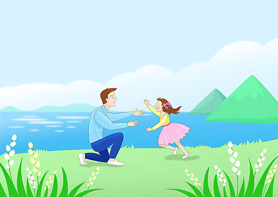 전신 PSD 공원 여자 딸 행복 호수 여유 어린이 여행 일러스트 가족 안기 사랑 사람 풍경 초원 성인 두명 파란색 달리기 화목 봄풍경 봄 아빠 강가 힐링 봄소풍 국내일러스트 계절 공공시설 감정 컬러 컨셉 관계 모션 강 소풍 파일형식