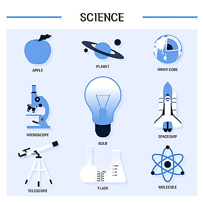 아이콘 지구 과학 전구 현미경 실험기구 사람없음 파란색 망원경 행성 화학 사과 우주선 플라스크 분자구조 2D아이콘 AI파일 컬러 과일 우주 파일형식 벡터