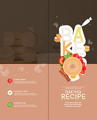 PSD 템플릿 표지디자인 북디자인 출판디자인 표지 빵 리플렛 2단접지 북커버 딸기 오이 샌드위치 팜플렛 사람없음 갈색 노란색 계란프라이 제빵 베이컨 레시피 베이글 빵칼 짤주머니 크림치즈 이미지템플릿 음식 컬러 채소 과일 치즈 돼지고기 제과제빵 나이프 계란요리 제빵도구 파일형식
