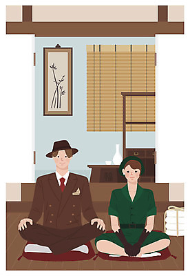 전신 부부 커플 원피스 여자 남자 액자 결혼 일러스트 한옥 방석 사람 앉기 정장 성인 두명 갈색 기쁨 블라인드 마루 축복 복고 신랑신부 뉴트로 국내일러스트 AI파일 한국전통 옷 감정 신부_웨딩 컬러 신랑 컨셉 고건축 관계 모션 바닥 이벤트 커튼 파일형식 벡터