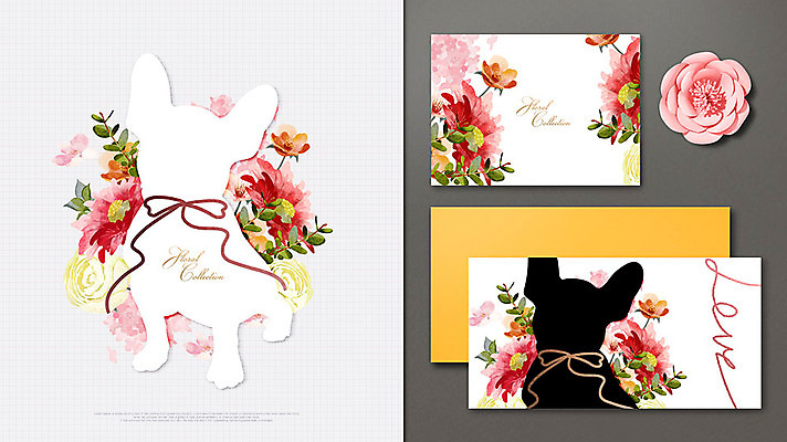 PSD 꽃 실루엣 리본 나비 일러스트 사람없음 빨간색 연필 노란색 봄 강아지 목업 국내일러스트 카드프레임 식물 계절 컬러 곤충 학용품 프레임 촬영기법 반려동물 필기구 개 파일형식