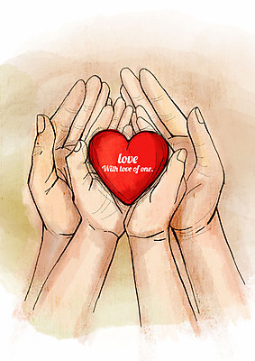 PSD 손 40대 일러스트 함께함 사랑 들기 사람 20대 두명 신체부위 빨간색 30대 양손 하트 국내일러스트 모양 감정 컬러 중년 컨셉 모션 청년 장년 파일형식