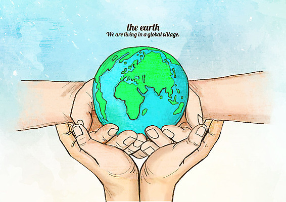 PSD 손 지구 40대 일러스트 함께함 사랑 들기 사람 20대 두명 신체부위 30대 파란색 희망 양손 국내일러스트 감정 컬러 중년 컨셉 모션 청년 장년 파일형식