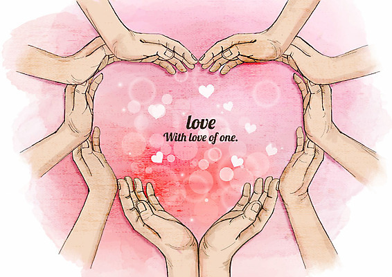 PSD 손 분홍색 40대 일러스트 한손 함께함 사랑 사람 여러명 20대 신체부위 30대 하트 국내일러스트 모양 감정 컬러 중년 다수 컨셉 청년 장년 파일형식