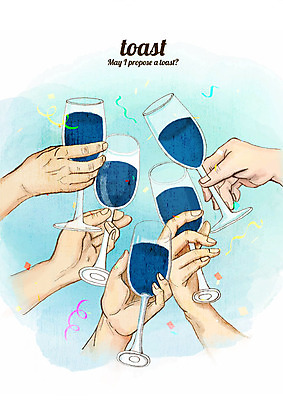PSD 손 40대 와인잔 일러스트 협력 한손 함께함 사람 여러명 20대 신체부위 30대 파란색 희망 건배 축배 국내일러스트 감정 컬러 중년 다수 컨셉 술잔 청년 장년 파일형식