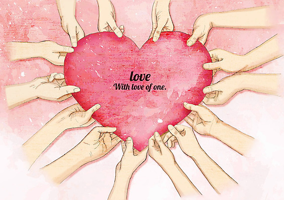 PSD 손 분홍색 40대 일러스트 한손 함께함 사랑 들기 사람 여러명 20대 신체부위 30대 희망 하트 국내일러스트 모양 감정 컬러 중년 다수 컨셉 모션 청년 장년 파일형식