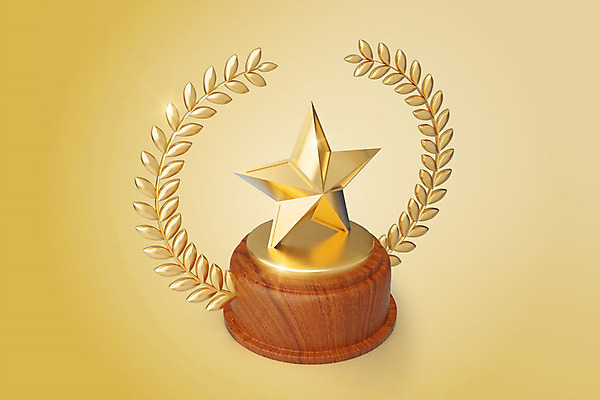 PSD 편집이미지 별 백그라운드 사람없음 한개 3D소스 3D 금색 상패 트로피 디지털합성 오브젝트 월계수 편집소스 편집3D 자연요소 1 컬러 상_우승 파일형식