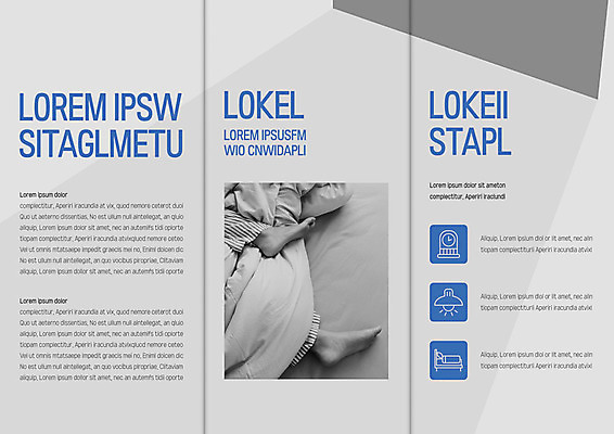 템플릿 북디자인 출판디자인 내지 리플렛 시계 북커버 3단접지 발 전등 안내 건강 팜플렛 신체부위 파란색 이불 회색 정보 침대 잠 수면 이미지템플릿 AI파일 컬러 가구 침구 조명 사람 물 파일형식 벡터