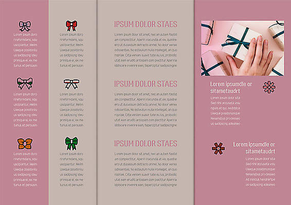 템플릿 북디자인 손 출판디자인 리본 내지 리플렛 분홍색 북커버 3단접지 따뜻함 선물 팜플렛 신체부위 선물상자 이미지템플릿 AI파일 컬러 사람 상자 파일형식 벡터