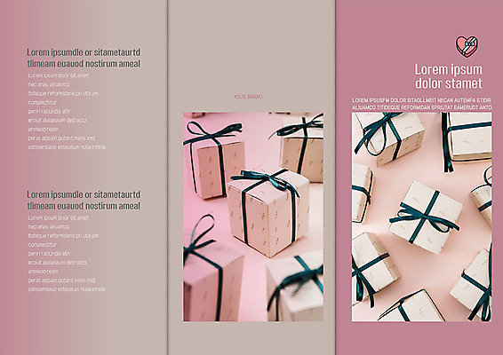 템플릿 표지디자인 북디자인 출판디자인 표지 리본 리플렛 북커버 3단접지 따뜻함 선물 팜플렛 사람없음 선물상자 갈색 이미지템플릿 AI파일 컬러 상자 파일형식 벡터