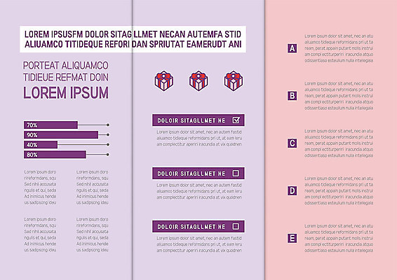 템플릿 표지디자인 북디자인 출판디자인 내지 리플렛 북커버 3단접지 그래프 선물 팜플렛 사람없음 선물상자 연보라색 이미지템플릿 AI파일 상자 보라색 파일형식 벡터