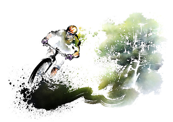 전신 PSD 나무 남자 일러스트 캘리그라피 붓터치 한명 사람 성인 자전거 숲 헬멧 역동적 번짐 라이딩 성인남자한명만 국내일러스트 식물 1 컨셉 바이크 보호장비 남자한명만 성인남자만 파일형식 효과