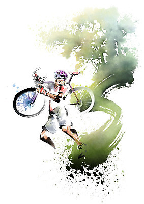 전신 PSD 나무 남자 일러스트 캘리그라피 붓터치 한명 들기 사람 성인 자전거 헬멧 역동적 번짐 라이딩 성인남자한명만 국내일러스트 식물 1 컨셉 모션 바이크 보호장비 남자한명만 성인남자만 파일형식 효과