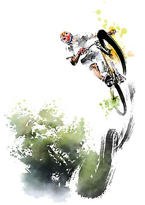전신 PSD 남자 일러스트 캘리그라피 붓터치 한명 사람 성인 자전거 점프 역동적 번짐 라이딩 성인남자한명만 국내일러스트 1 컨셉 모션 바이크 남자한명만 성인남자만 파일형식 효과
