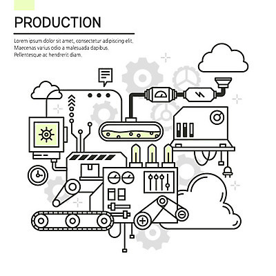 구름 시계 라인일러스트 일러스트 비즈니스 사람없음 연두색 모니터 기계 에너지 플랫 제조 스마트 톱니바퀴 컨베어밸트 4차산업 국내일러스트 AI파일 자연요소 산업 컨셉 초록색 컴퓨터 파일형식 벡터