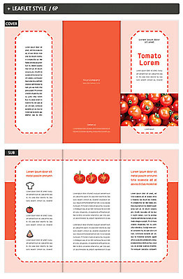 템플릿 표지디자인 표지 ZIP 내지 점선 리플렛 과일 식재료 3단접지 방울토마토 팜플렛 사람없음 빨간색 달콤 방법 인디자인 INDD 이미지템플릿 선 컬러 토마토 맛 파일형식