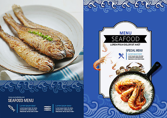 PSD 템플릿 접시 표지디자인 북디자인 출판디자인 표지 리플렛 파도 북커버 조개 새우 팜플렛 사람없음 파란색 게 프라이팬 해산물 메뉴 생선구이 소금구이 이미지템플릿 식기 바다 컬러 주방용품 어패류 갑각류 구이 생선요리 파일형식