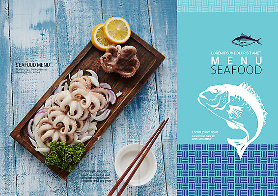 PSD 템플릿 접시 표지디자인 북디자인 출판디자인 표지 리플렛 북커버 젓가락 어류 팜플렛 사람없음 파란색 레몬 해산물 메뉴 주꾸미 제철음식 이미지템플릿 식기 음식 컬러 과일 연체동물 수저 수중동물 제철 파일형식