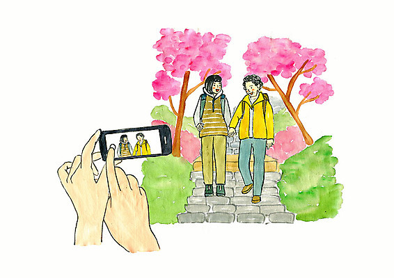 전신 PSD 계절 여자 노년 꽃 행복 여행 일러스트 모녀 수채화 미소 사람 성인 두명 신체부위 스마트폰 소풍 계단 손잡기 사진촬영 봄 등산 양손 추억 진달래 봄소풍 여자만 둘레길 국내일러스트 식물 손 딸 감정 길 컨셉 가족 모션 엄마 표정 핸드폰 스마트기기 야외활동 촬영 트래킹 파일형식