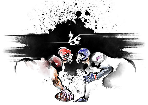 PSD 남자 일러스트 캘리그라피 공 붓터치 흑백 사람 경기 상반신 성인 두명 빨간색 파란색 마주보기 럭비 경쟁 수비 헬멧 공격 라이벌 충돌 번짐 수비수 공격수 성인남자만 국내일러스트 스포츠 컬러 컨셉 모션 운동선수 촬영기법 구기 보호장비 남자만 성인만 파일형식 효과