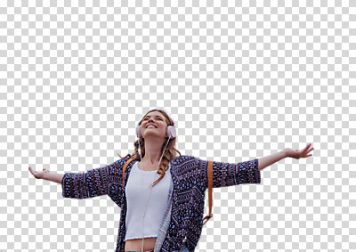 서양인 외국인 편집이미지 여자 여행 팔벌리기 한명 미소 사람 상반신 20대 성인 앞모습 헤드셋 음악감상 감상 듣기 자유 올려보기 PNG 성인여자한명만 편집소스 1 뷰포인트 음향기기 컨셉 모션 표정 인종 청년 헤드폰 여자한명만 성인여자만 파일형식