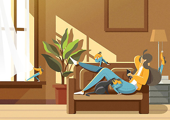 전신 라이프스타일 여자 행복 화분 이어폰 일러스트 휴식 요정 한명 사람 성인 스마트폰 소파 눕기 햇빛 노란색 방 스탠드 커튼 포근함 힐링 성인여자한명만 욜로라이프 소확행 국내일러스트 AI파일 1 감정 컬러 음향기기 컨셉 의자 모션 조명 생활 핸드폰 스마트기기 태양 감각 신조어 여자한명만 성인여자만 파일형식 벡터