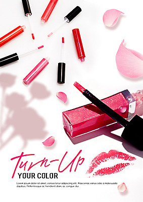 PSD 편집이미지 꽃잎 분홍색 그림자 사람없음 화장 뷰티 화장품 립스틱 립글로스 입술모양 틴트 이미지편집 모양 꽃 컬러 파일형식