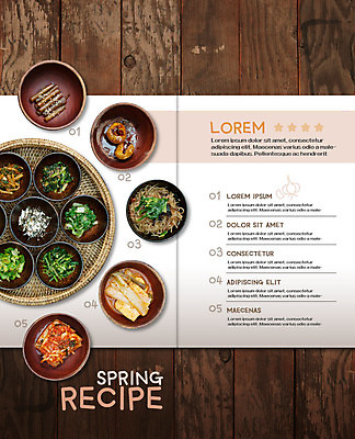 PSD 템플릿 그릇 식기 표지디자인 북디자인 출판디자인 계절 내지 리플렛 2단접지 북커버 반찬 김치 팜플렛 사람없음 갈색 소쿠리 봄 상차림 상큼 봄나물 나무배경 이미지템플릿 한식 음식 컬러 백그라운드 바구니 나물 파일형식