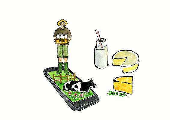 전신 PSD 남자 일러스트 붓터치 수채화 치즈 한명 사람 초원 성인 스마트폰 목장 우유 스마트 배송 젖소 생산지 우유잔 직거래 성인남자한명만 국내일러스트 1 컨셉 잔 유제품 핸드폰 스마트기기 거래 소 남자한명만 성인남자만 파일형식