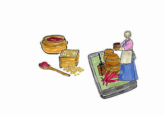 전신 PSD 여자 노년 할머니 일러스트 고추 붓터치 수채화 콩 한명 사람 스마트폰 항아리 고추장 한복 스마트 배송 메주 전통방식 직거래 노인여자한명만 국내일러스트 1 한국전통 전통 컨셉 채소 곡류 성인 핸드폰 스마트기기 거래 도자기 양념 전통의상 여자한명만 노인여자만 파일형식