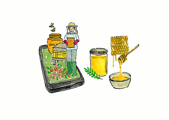 전신 PSD 남자 잎 일러스트 붓터치 수채화 한명 사람 성인 스마트폰 농촌 꿀벌 스마트 배송 꿀 꿀단지 양봉 직거래 성인남자한명만 국내일러스트 식물 1 컨셉 핸드폰 스마트기기 거래 시골 벌_곤충 남자한명만 성인남자만 파일형식