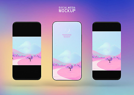 PSD 나무 편집이미지 공원 백그라운드 사람없음 스마트폰 컬러풀 레이아웃 그라데이션 UI 소셜미디어 목업 편집소스 이미지편집 식물 공공시설 컬러 핸드폰 스마트기기 파일형식