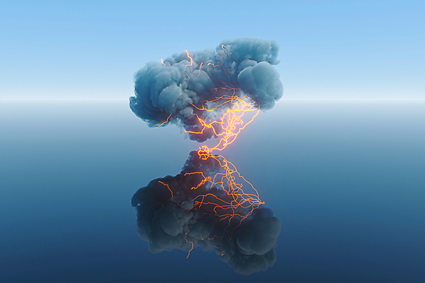 JPG 해외이미지 사람없음 파란색 반사 3D 위험 번개 먹구름 뇌우 해외포토 포토 컬러 컨셉 날씨 디지털합성 파일형식 구름_자연 이미지허브