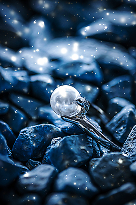 포토 JPG 해외이미지 장신구 실내 사람없음 뷰티 조약돌 반지 화려 우아함 보석 파란배경 진주 해외포토 백그라운드 컨셉 내부 파란색 돌_바위 광석 파일형식 이미지허브