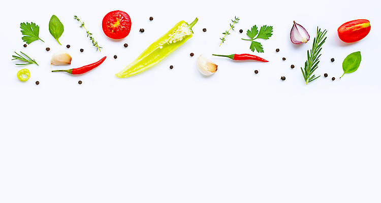 포토 JPG 해외이미지 백그라운드 채소 식재료 방울토마토 고추 실내 마늘 사람없음 신선 흰배경 후추 바질 적양파 해외포토 토마토 양파 내부 흰색 향신료 파일형식 이미지허브