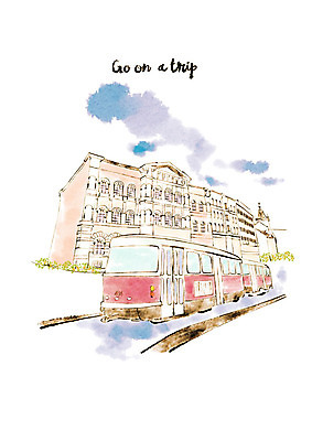 PSD 건축물 유럽 여행 일러스트 유럽풍경 수채화 버스 사람없음 빨간색 파란색 도시풍경 런던 영국여행 국내일러스트 건축 나라 육상교통 컬러 해외여행 영국 대중교통 풍경 도시 파일형식