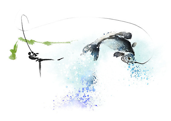 전신 PSD 한마리 남자 일러스트 캘리그라피 붓터치 낚시 흑백 어류 한명 사람 성인 사람없음 파란색 점프 검은색 낚싯대 물보라 번짐 성인남자한명만 들어올리기 국내일러스트 1 컬러 모션 레저 촬영기법 물 수중동물 낚시용품 남자한명만 성인남자만 파일형식 효과