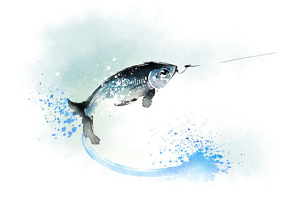 PSD 한마리 일러스트 캘리그라피 붓터치 낚시 어류 사람없음 파란색 검은색 물보라 번짐 국내일러스트 1 컬러 레저 물 수중동물 파일형식 효과