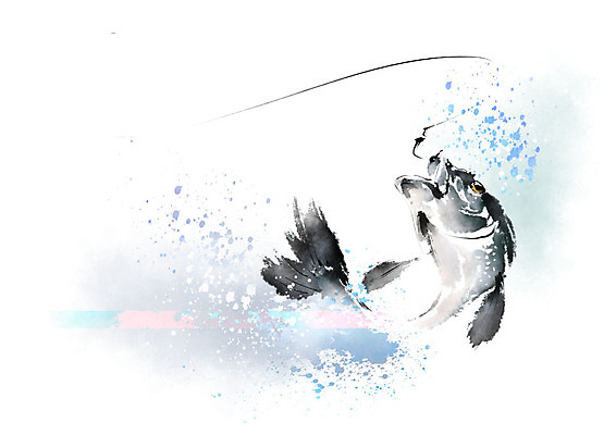 PSD 한마리 일러스트 캘리그라피 붓터치 낚시 어류 사람없음 파란색 점프 검은색 물보라 번짐 국내일러스트 1 컬러 모션 레저 물 수중동물 파일형식 효과