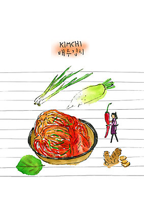 전신 PSD 여자 한식 일러스트 고추 붓터치 김치 수채화 한국 한명 들기 사람 성인 전통음식 무 배추김치 김장 파 생강 국내일러스트 1 전통 아시아 음식 채소 모션 뿌리채소 파일형식